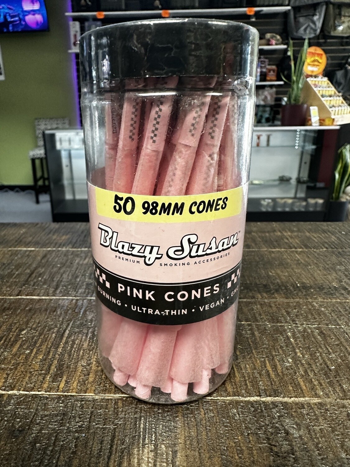 Blazy Susan Cones 50ct, Size: 98mm, Colour: Pink