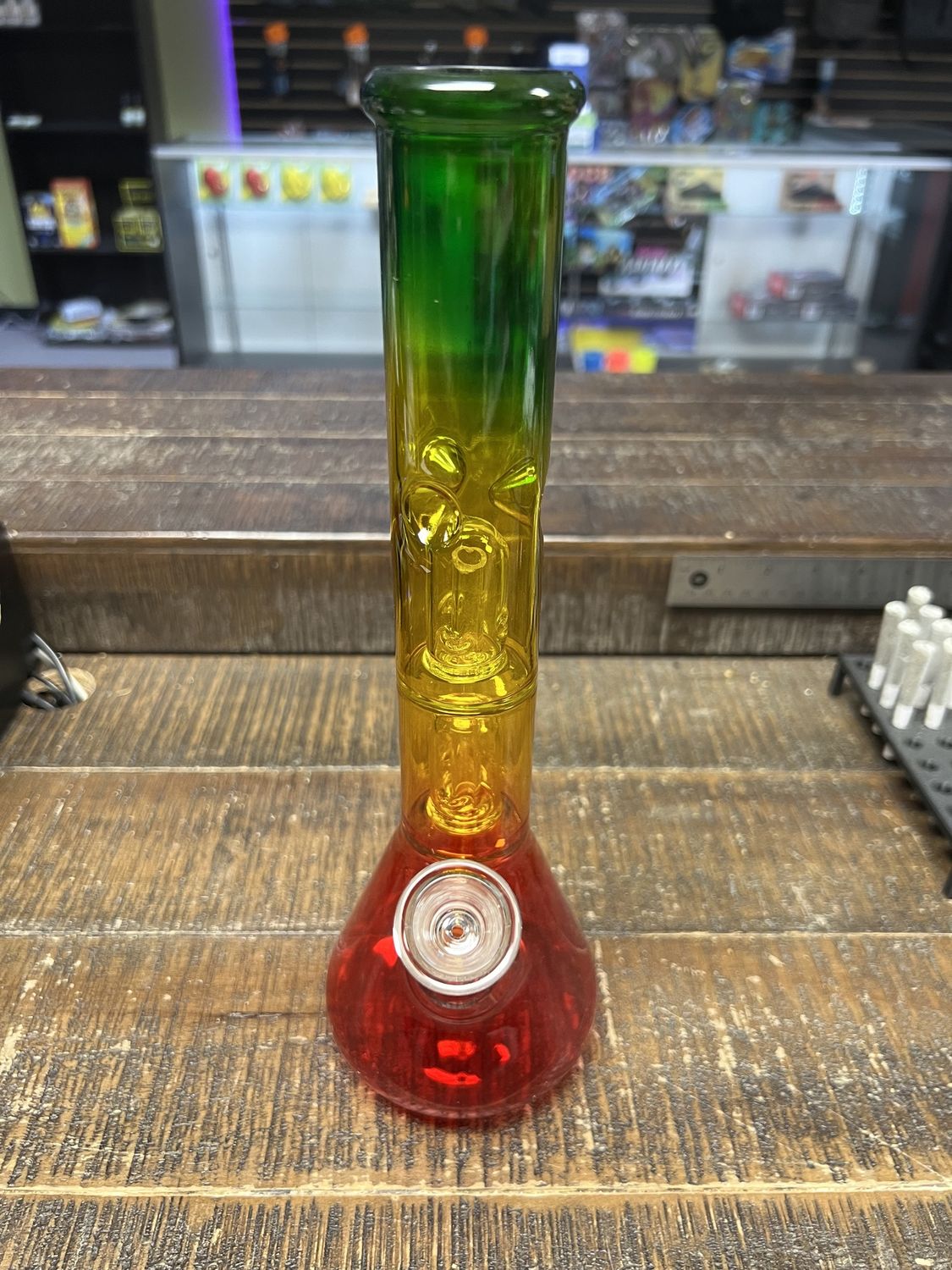 12&quot; Double Dome Perculator Water Pipe, Colour: Rasta