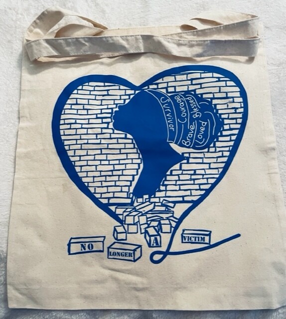 No Longer a Victim (Royal Blue) Tote Bag