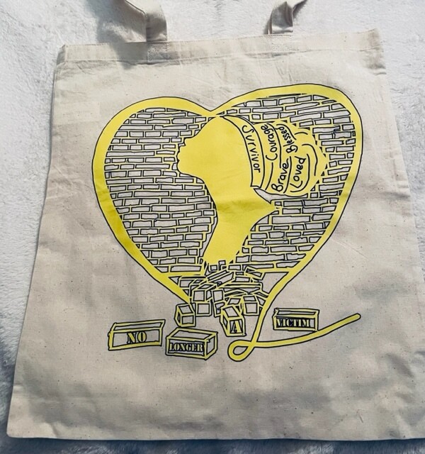No Longer a Victim (Yellow and Black) Tote Bag