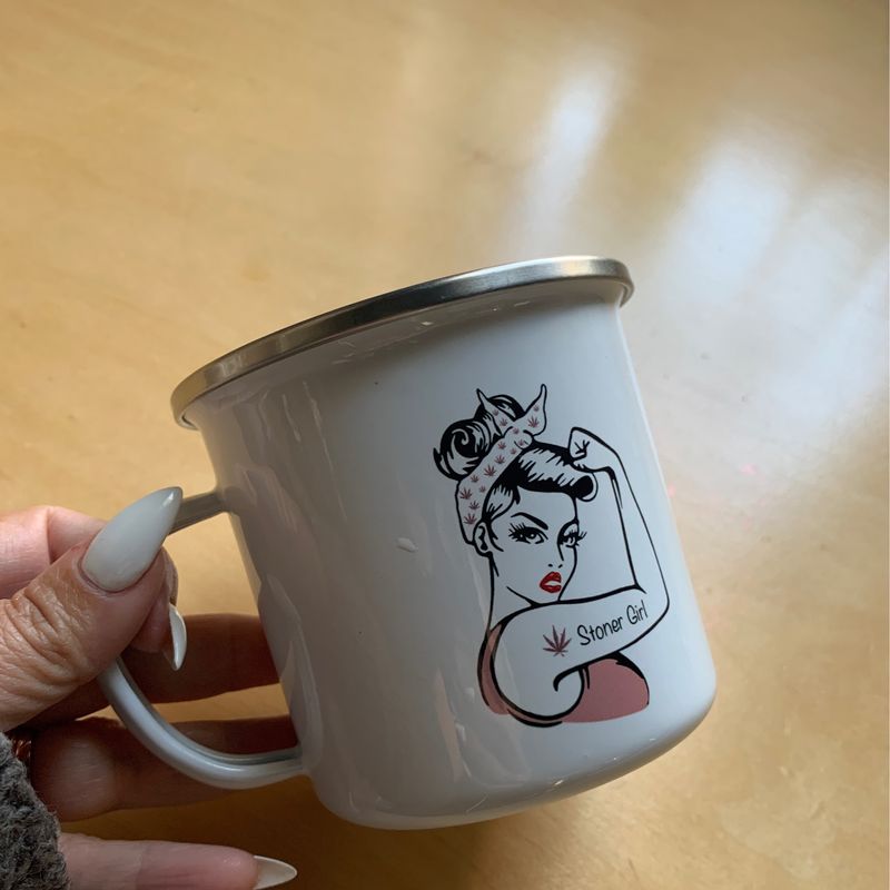 Stoner Girl Tin Camping Mug