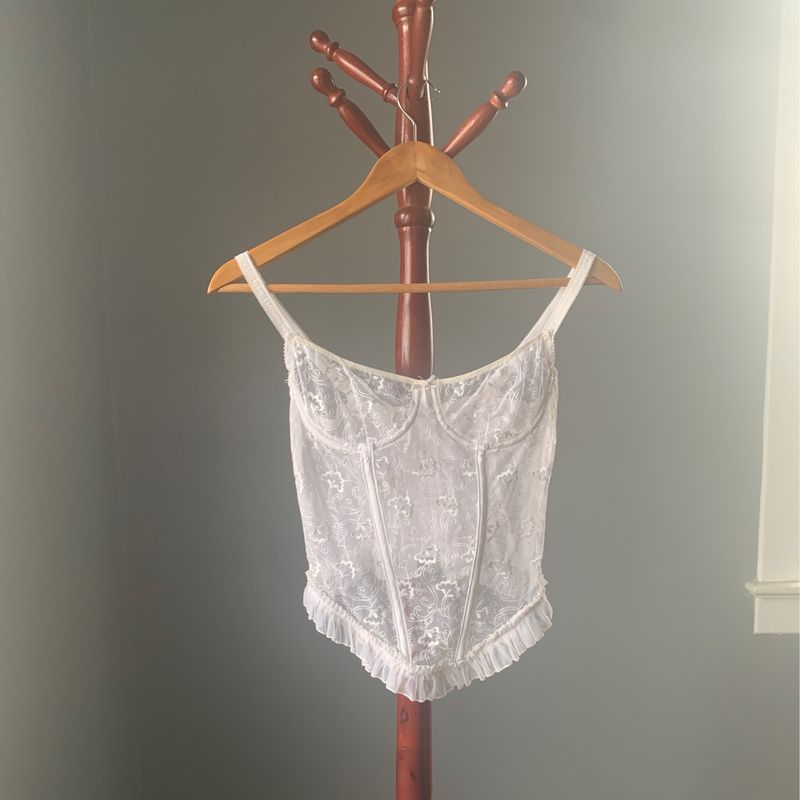 White Lace Vintage La vie en rose Bustier