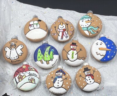 Hand painted Christmas ornaments
