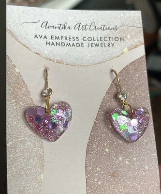 Purple Hearts that sparkle