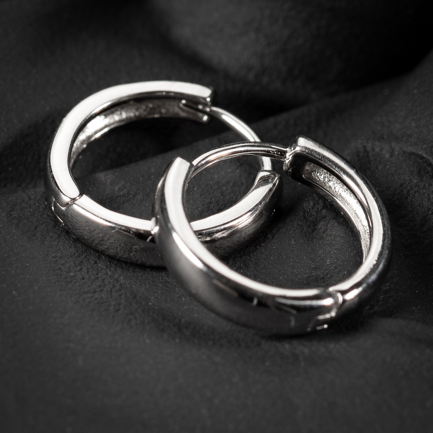 Solid 925 Sterling Silver Small Men&#39;s Hoop Earrings