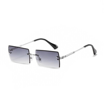 Men&#39;s Rimless Gray Tint Silver Frame Hip Hop Men&#39;s Sunglasses