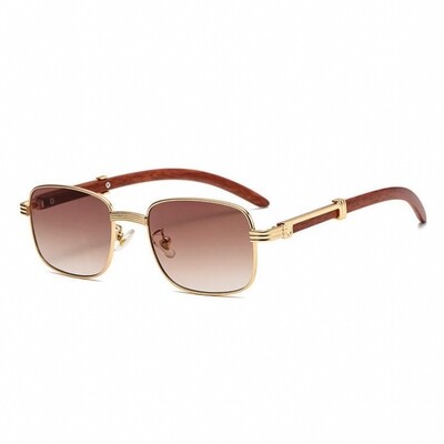 Brown Tint Gold Frame Hip Hop Men&#39;s Sunglasses