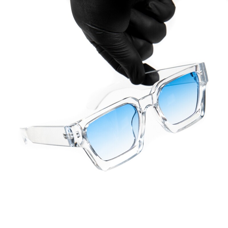 Large Sky Blue Tint High Quality Clear Acetate Sunglasses