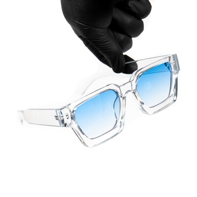 Large Sky Blue Tint High Quality Clear Acetate Sunglasses