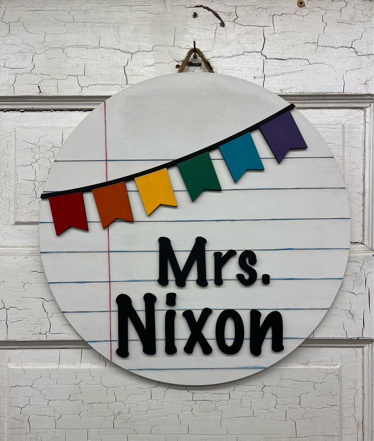 Teacher Banner Round - Personalized