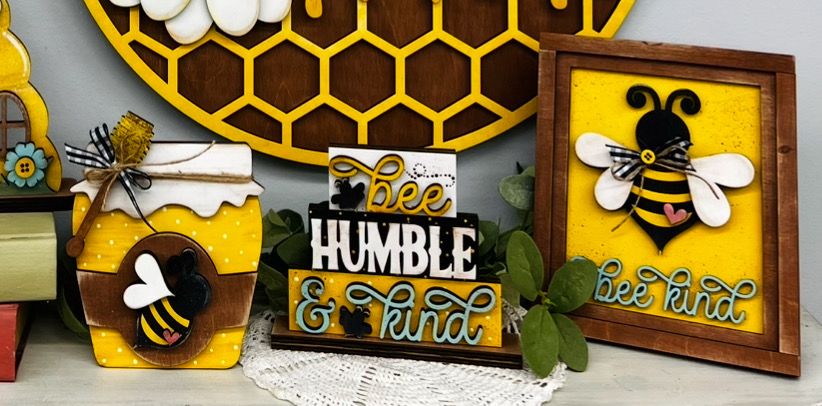 Bee Trio - Mini Sign Set