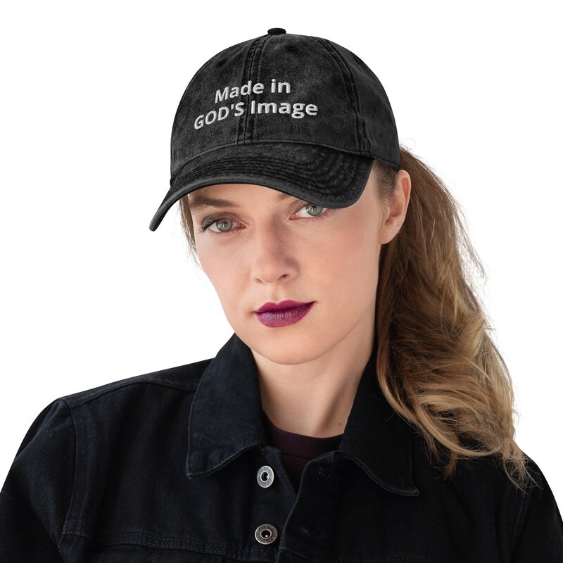 Vintage Cotton Twill Cap - God&#39;s Image white
