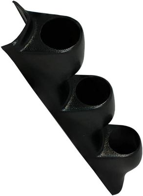GlowShift Universal Black Triple Pillar Gauge Pod - Fits Any Make/Model - ABS Plastic - Mounts (3) 2-3/8&quot; (60mm)
