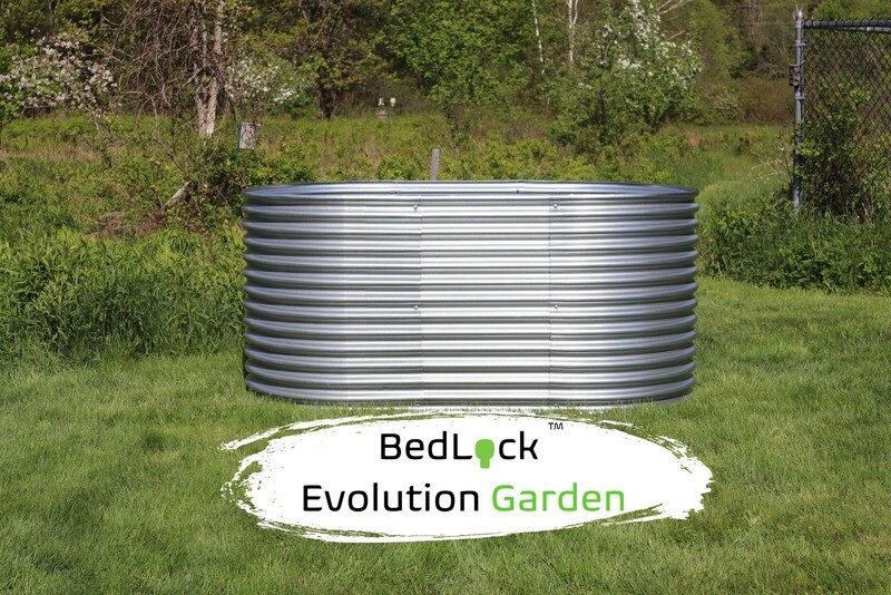 Evolution Garden with BedLock Fastening Tall raised garden bed for sale, an important ergonomic garden tool. Titled BedLock Evolution Garden (trademark). The BedLock mechanism is a fastener (not visible) approach that allows for easier disassembly.
Raised garden bed dimensions are 6 1/2 feet long by 39 inches wide by three feet tall.