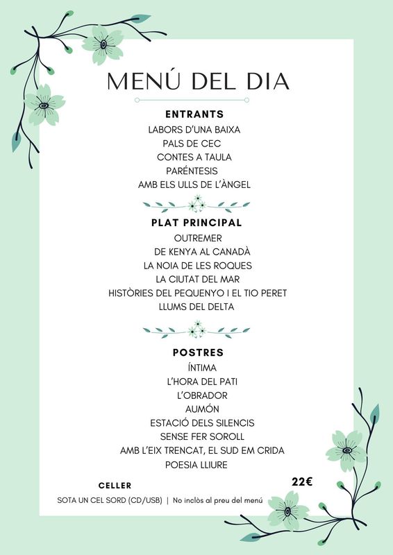 MENÚ DEL DIA (The Box eXperience-Capsa Experiència Literària)
