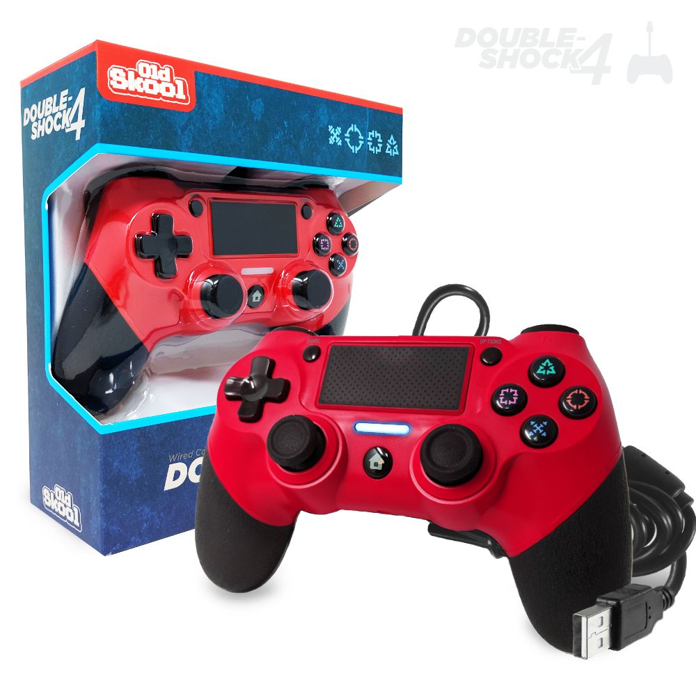 Playstation 4 Double-Shock - Wired, Colour: Red