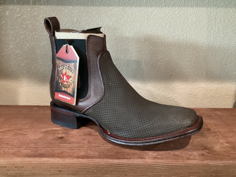 MEN’S LOS ALTOS BOOTS LOW SHAFT WIDE SQUARE TOE PERFORATED SUADE TABACCO