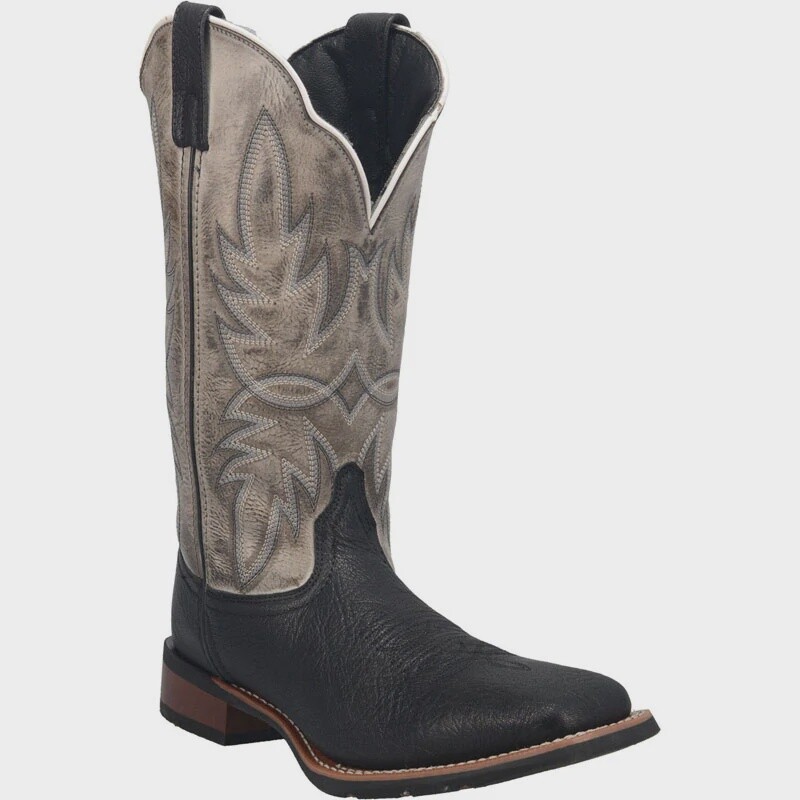 MEN'S LAREDO 7910 ISAAC LEATHER BOOT BLACK/GREY