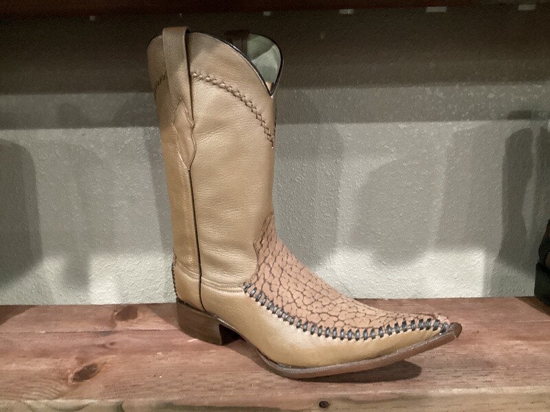 MEN’S WHITE DIAMOND BOOTS 3X TEJIDA CUELLO DE TORO