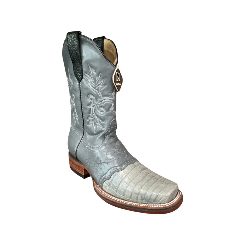 MEN’S KING EXOTIC 48178209-EE RODEO TOE CAIMAN BELLY/PELIBUEY
