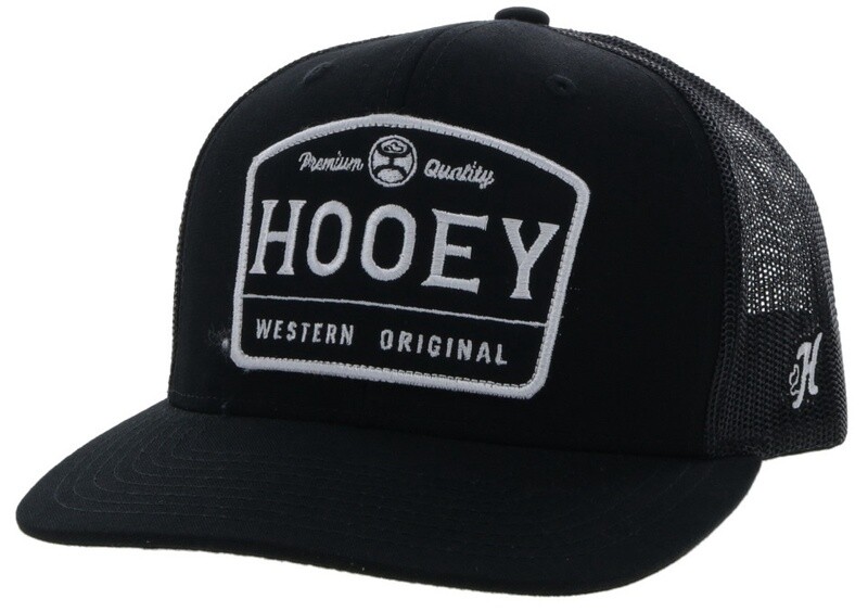 "Trip" Hooey Black 6-Panel Trucker with Black / White Patch - OSFA