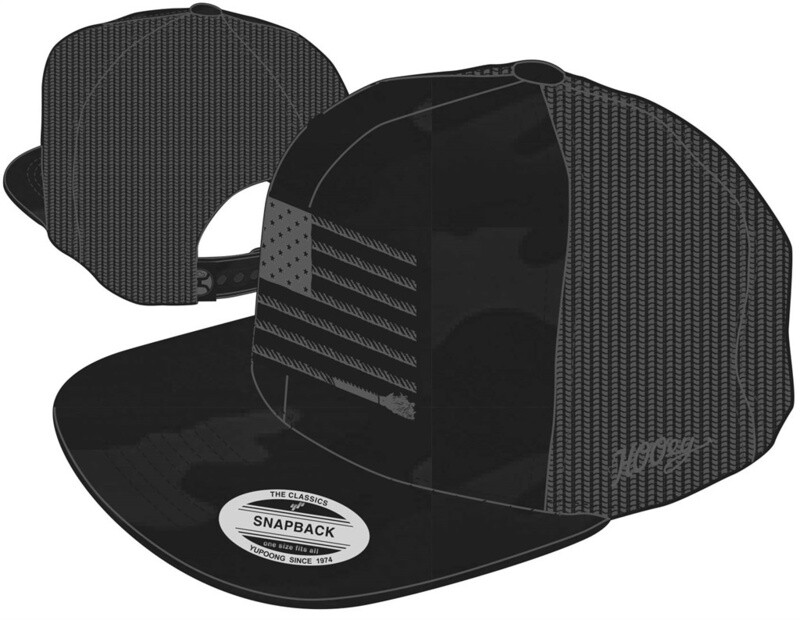 "Liberty Roper" Hooey Black 6-Panel Trucker with Black / Grey Flag Patch - OSFA
