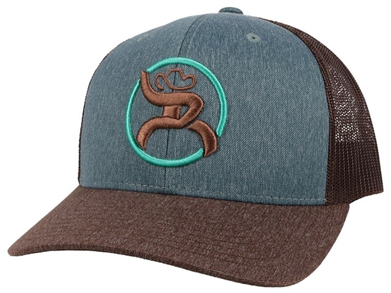 "Strap" Roughy Blue / Brown 6-Panel Trucker with Brown / Blue Logo - OSFA