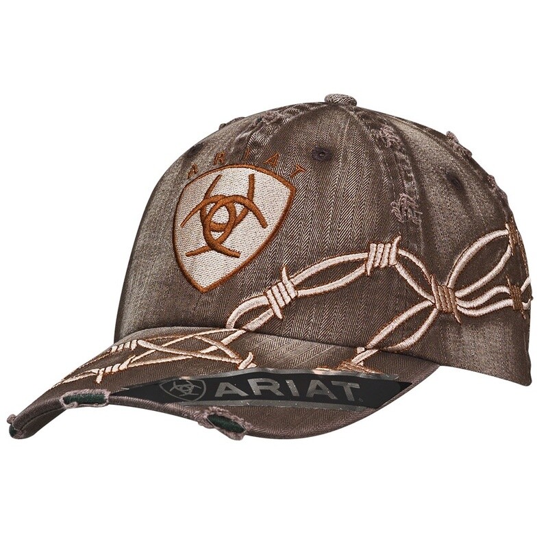 ARIAT MENS BALL CAP GREY WIRE