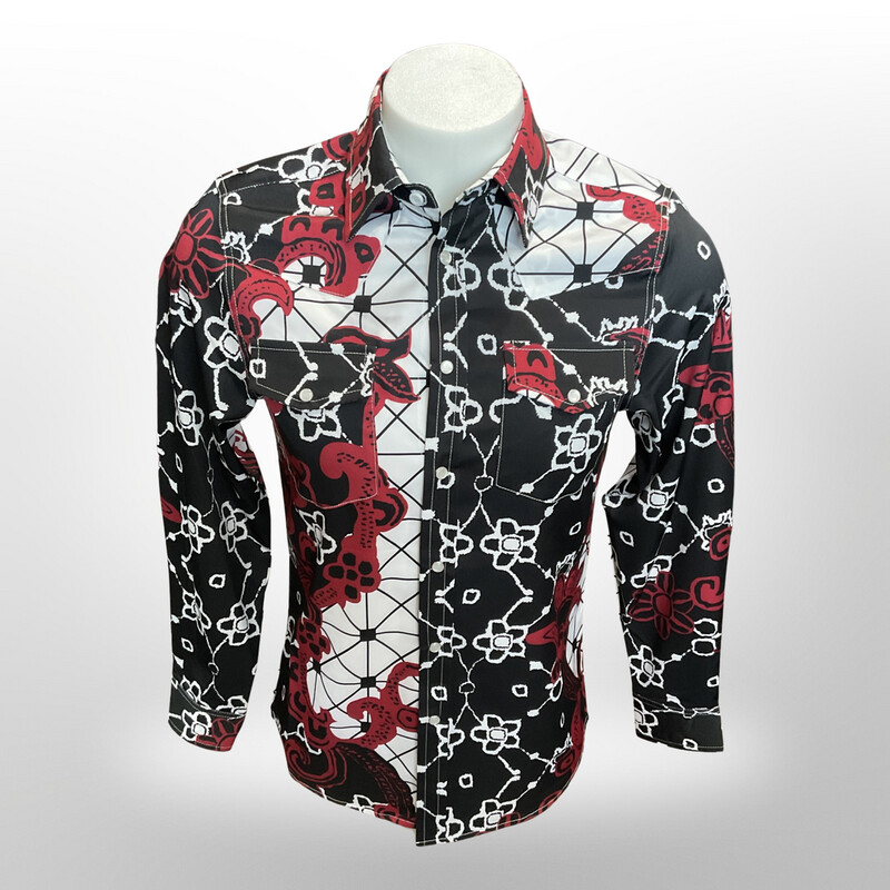 EL SEÑOR DE LOS CIELOS LONG-SLEEVE SHIRT S2022-12 BURGANDY/BLACK