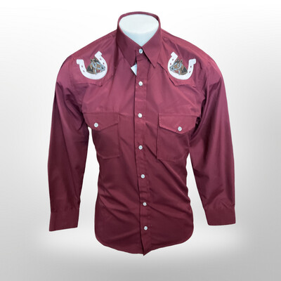 MEN’S AMERICAN WEST PRINTED SHIRT STYLE HORSE EMBROIDERY
