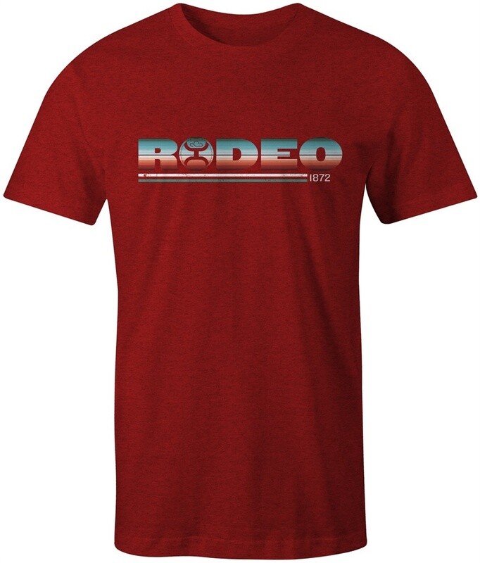 Rodeo" Red Crew Neck with Serape Pattern Logo HT1511RD