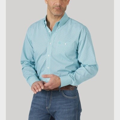112315003 - Wrangler® Classic Long Sleeve Shirt - Relaxed Fit - Turquoise