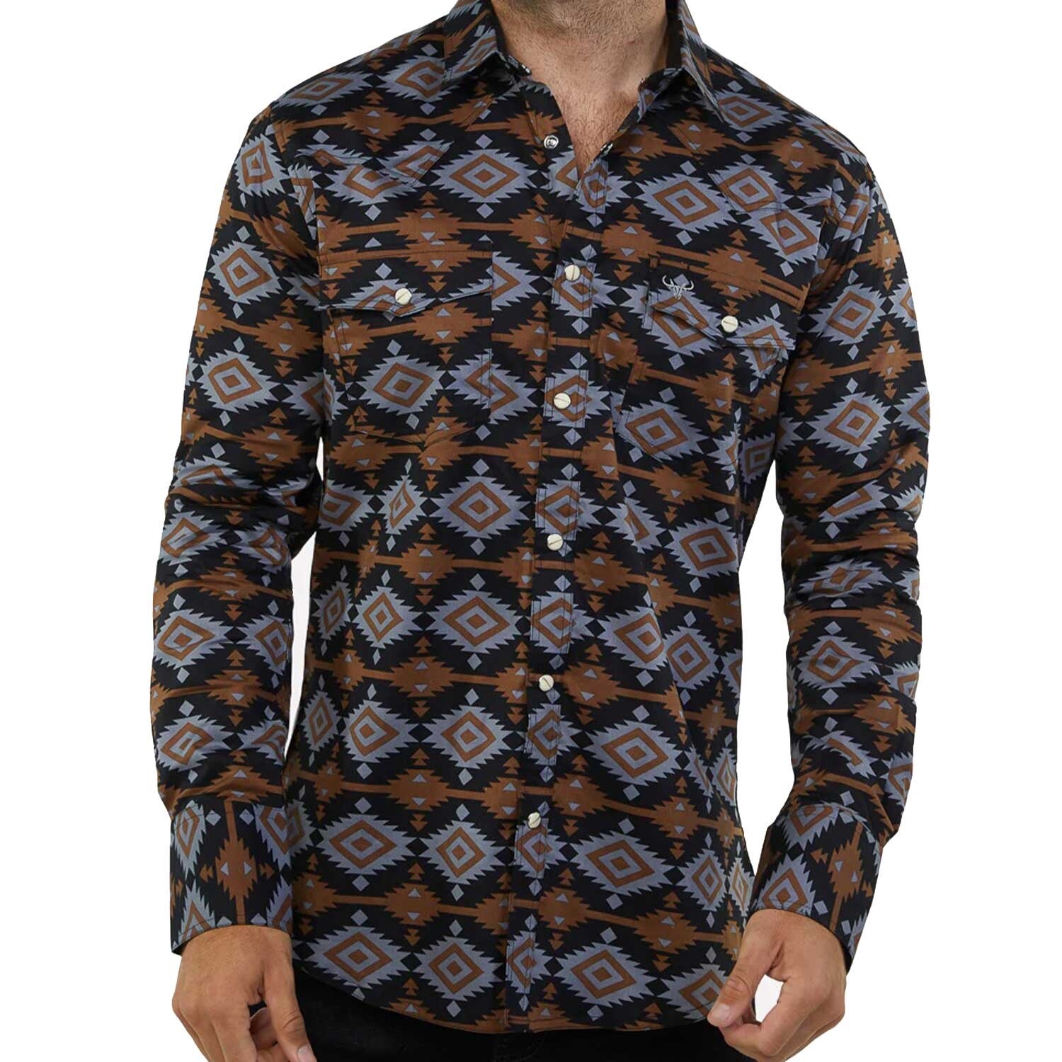 MEN'S PLATINI AZTEC PRINT LONG SLEEVE SHIRT