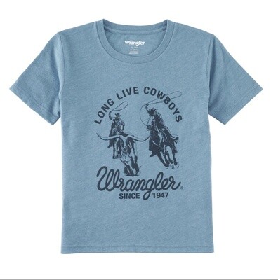 112319271 - Wrangler® Boys T-Shirt - Medium Blue Heather