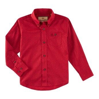112318974 - Boys Classic Long Sleeve Shirt - Red