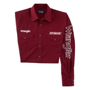 112318486 - Wrangler® Logo Long Sleeve Shirt - Red 112318486 - Wrangler® Logo Long Sleeve Shirt - Red, Colour: RED, Size: S
