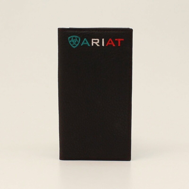 ARIAT MENS RODEO WALLET LOGO MEXICO BROWN ROWDY