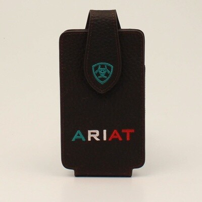 ARIAT LARGE CELL PHONE CASE LOGO MEXICO ROWDY BROWN