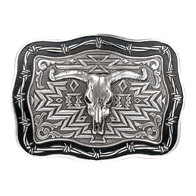 CRUMRINE VINTAGE STEER SKULL BUCKLE