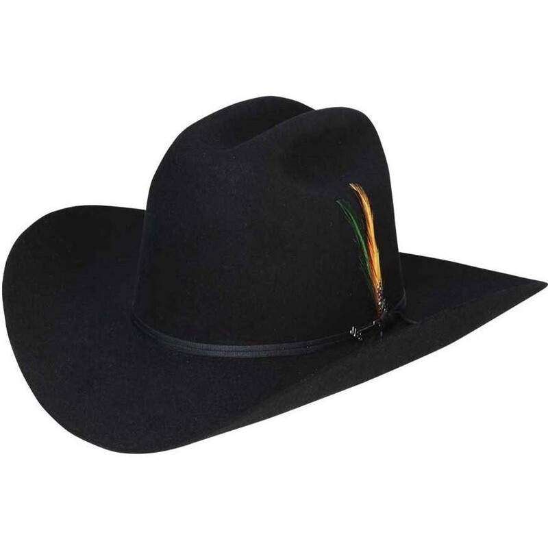 STETSON RANCHER 6X 4" BRIM - HAT FELTS BLACK.