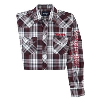 112318502 - Wrangler® Logo Long Sleeve Shirt - Black, Colour: BLACK, Size: S