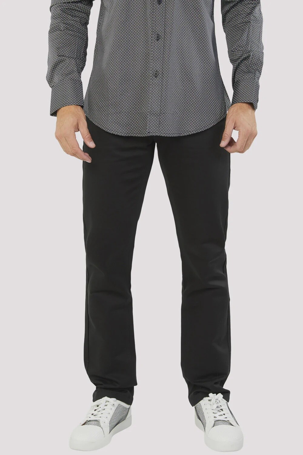 MEN'S PLATINI SLADE BLACK RELAXED FIT STRETCH PANTS FDP7820