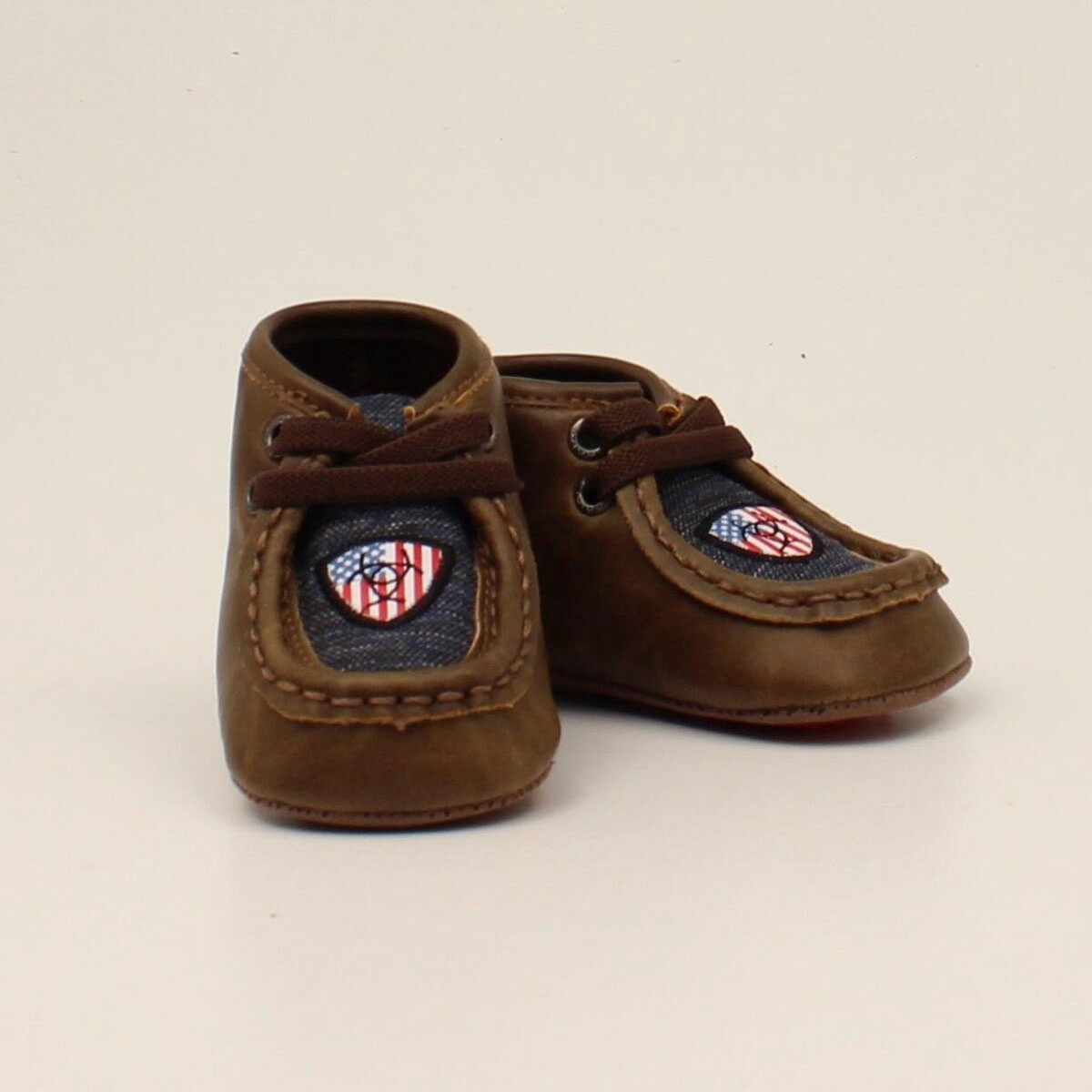 A442002402 ARIAT SHELBY STYLE LIL’ STOMPERS INFANT SHOE USA FLAG BROWN, Colour: BROWN, Size: 0