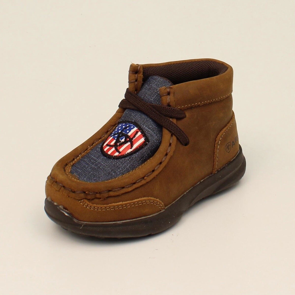 A443001602 ARIAT LIL’ STOMPERS USA STYLE TODDLER CASUALS BROWN, Colour: BROWN, Size: 4