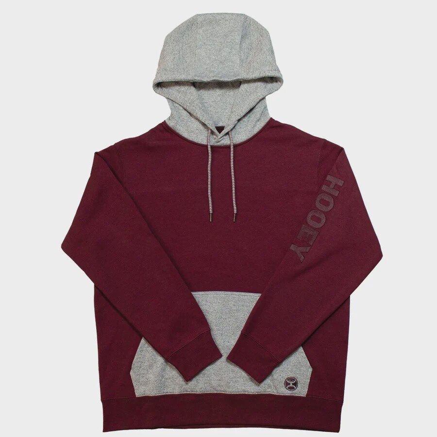 HH1191BUGY MENS HOOEY "TUNDRA" BURGUNDY/GREY HOODY, Size: S