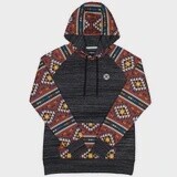 HH1198CHRD WOMENS HOOEY "SUMMIT" CHARCOAL W/AZTEC PATTERN HOODY, Size: S