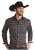 RSMSOSR0EN MENS PANHANDLE AZTEC LS SNAP, Colour: NIGHT BLUE, Size: XS