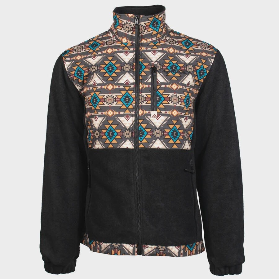 MENS HOOEY TECH FLEECE BROWN/TAN AZTEC HJ091BRAZ, Size: S