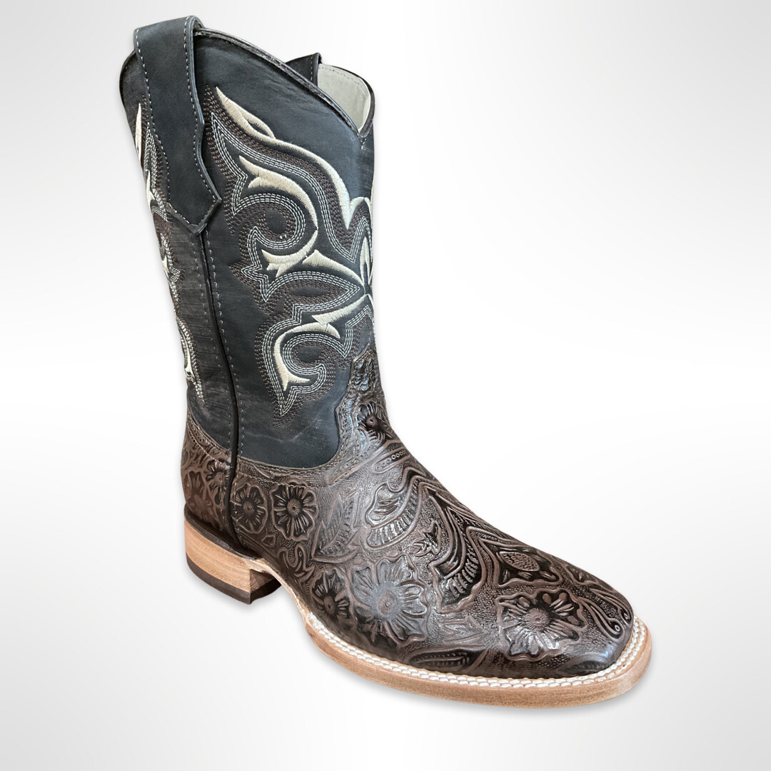 MEN’S POTRILLO 911 CINCELADA IMITATION WIDE SQUARE TOE BOOTS MEN’S POTRILLO 911 CINCELADA IMITATION WIDE SQUARE TOE BOOTS, Colour: CAFE, Size: 6