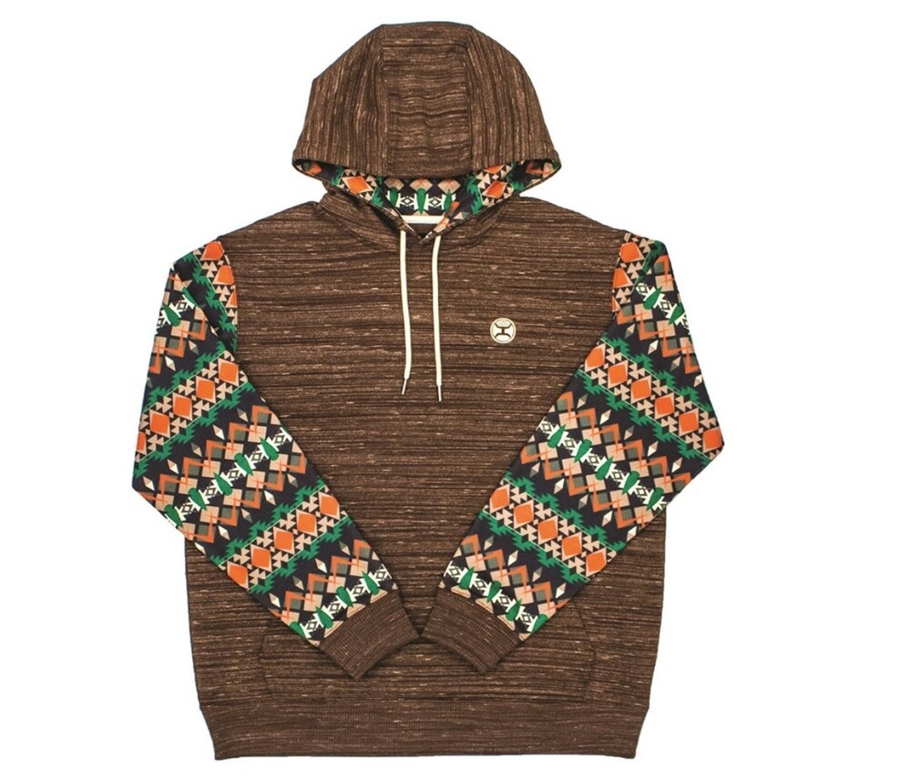 MENS HOOEY SUMMIT BROWN/AZTEC PULLOVER HH1192BR, Size: S